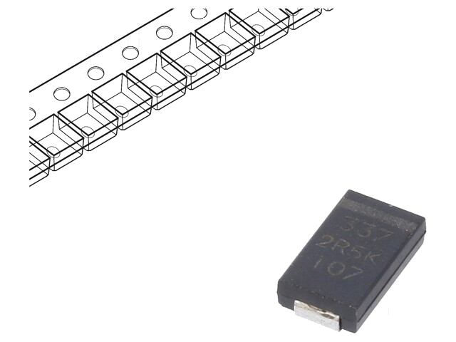 Condensator: polymeer; low ESR; 330uF; 2,5VDC; V; 2917; ESR: 4,5mΩ Condensator: polymeer; low ESR; 330uF; 2,5VDC; V; 2917; ESR: 4,5mΩ